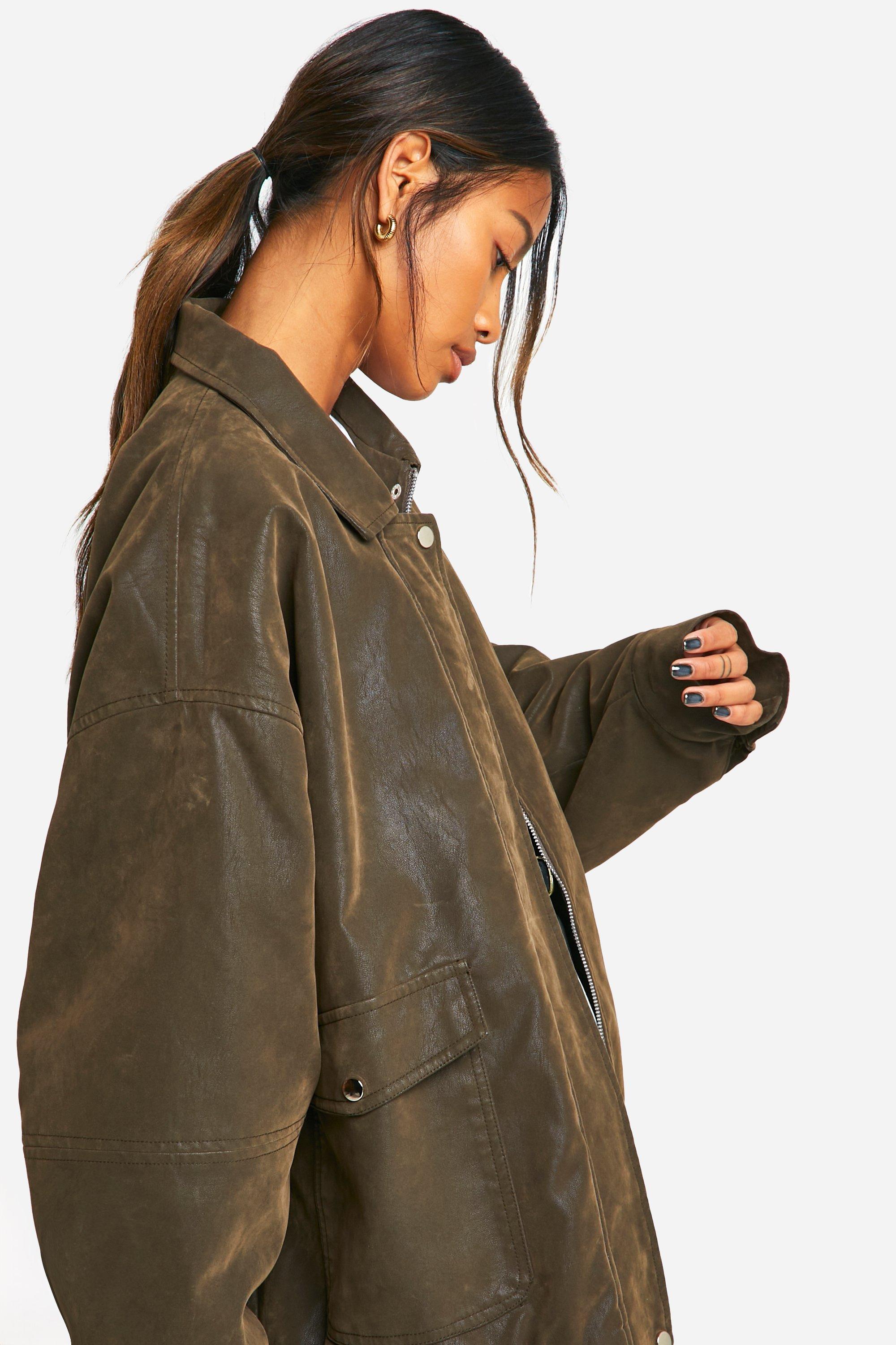 80s Boxy Genuine Leather Brown Men's Bomber Jacket . Vintage